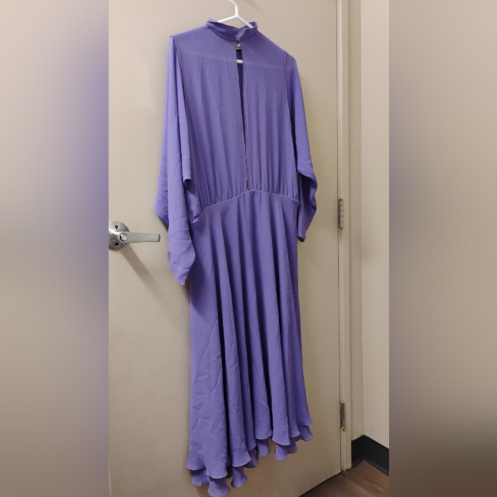 Vintage 70s 80s Michael Moiella Pat Richards Disco Plunge Mock Neck Gown